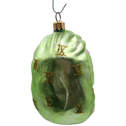 Patricia Breen Advent Santa Roman Numerals Pink Green Bag Christmas Ornament