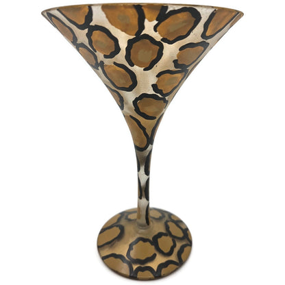 Lolita Leopardtini Love My Martini Cocktail Glass Hand Painted Animal Print