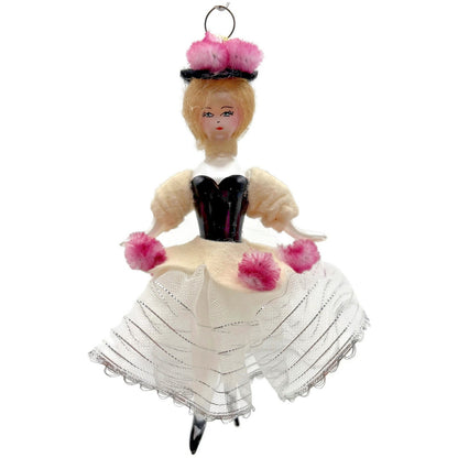 De Carlini Elegant Lady Southern Belle Italian Glass Christmas Ornament