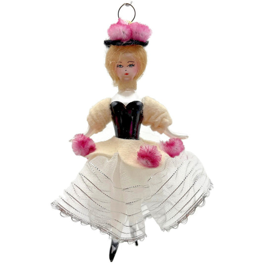 De Carlini Elegant Lady Southern Belle Italian Glass Christmas Ornament