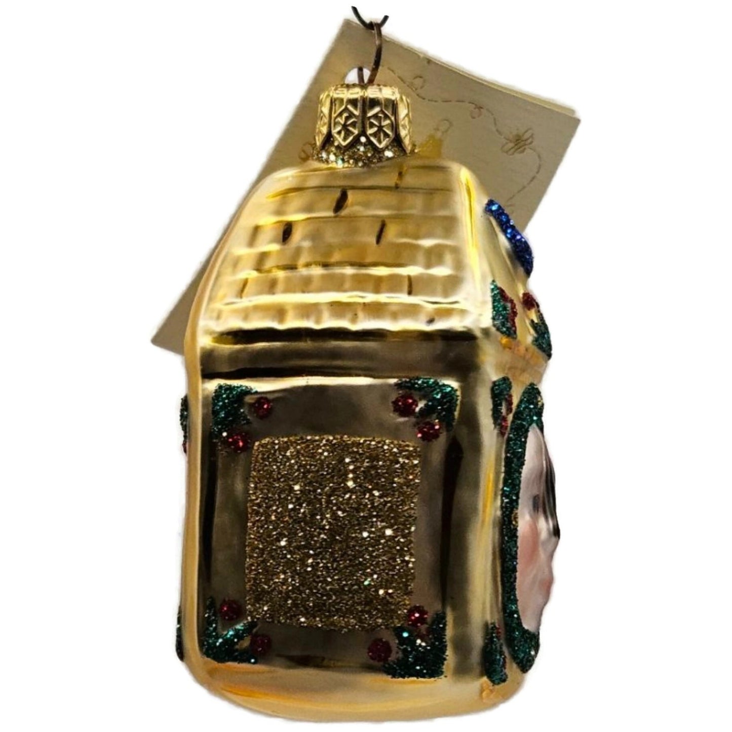 Patricia Breen Hickory Dickory Clock Gold Green Trim Christmas Tree Ornament
