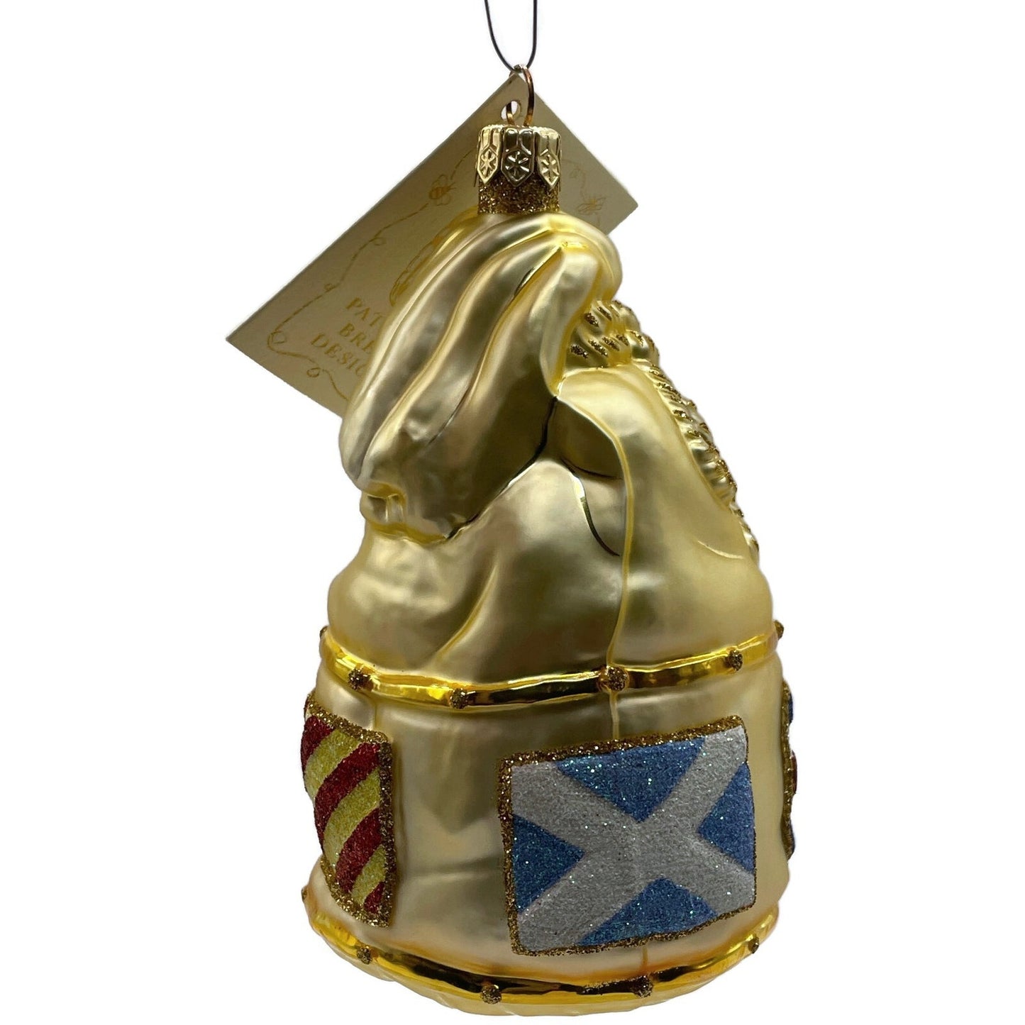 Patricia Breen Santas Duffel Bag Gold Flags Christmas Tree Decor Ornament