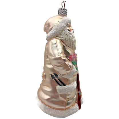 Patricia Breen Santa for Kevin Summer Pink Flowers On Staff Christmas Ornament