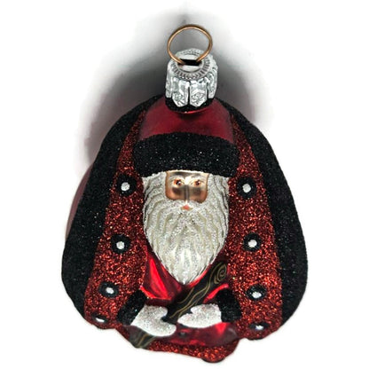 Patricia Breen Ladybug Santa Red Black Polka Dots Bug Christmas Tree Ornament