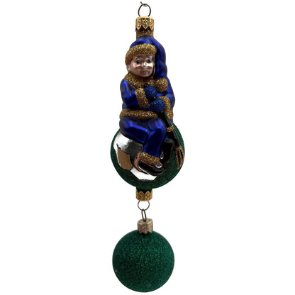 Patricia Breen Jingles The Elf Blue Suit Green Ball Christmas Ornament 9900HCB