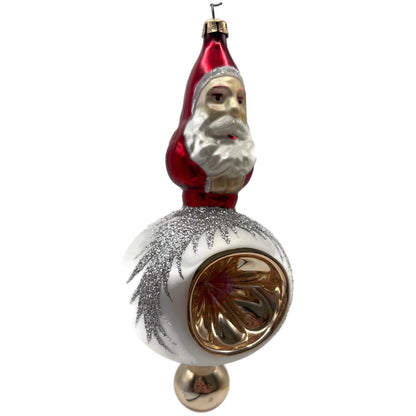 Christopher Radko Two Sided Santa Reflector Christmas Tree Ornament 92-102-0