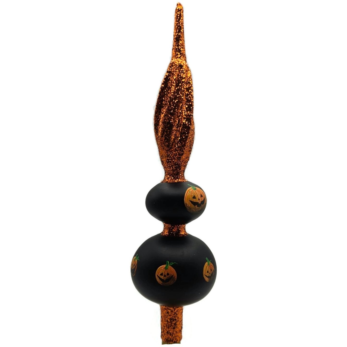 Patricia Breen Miniature Halloween Finial Black Orange Jack-o-Lantern Topper