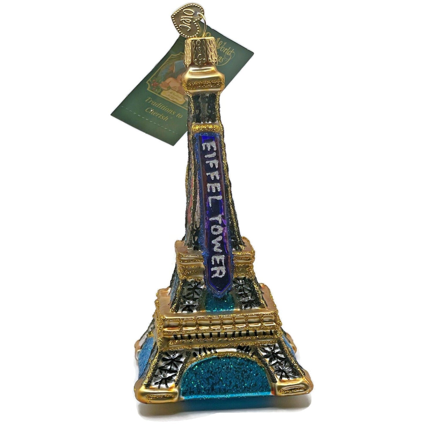 OWC Eiffel Tower Paris Ornament Glass Old World Christmas Holiday Tree Decor