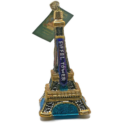OWC Eiffel Tower Paris Ornament Glass Old World Christmas Holiday Tree Decor