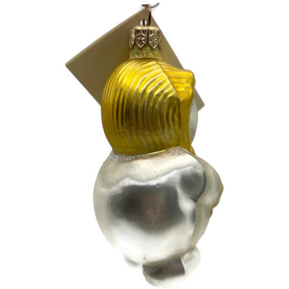 Patricia Breen Snowbaby Yellow Snowflakes Snowman White Christmas Tree Ornament