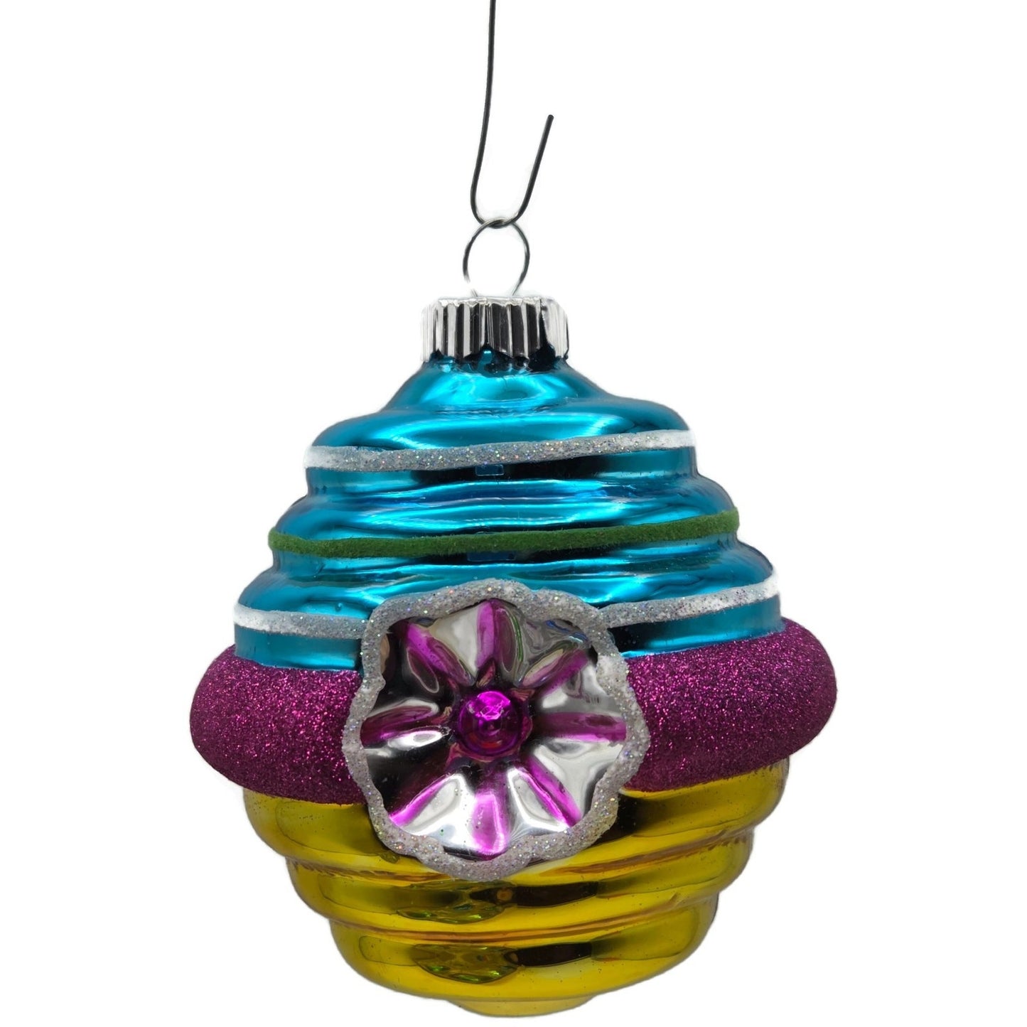 Christopher Radko Shiny Brite Lantern Reflector Christmas Tree Ornament Set of 6