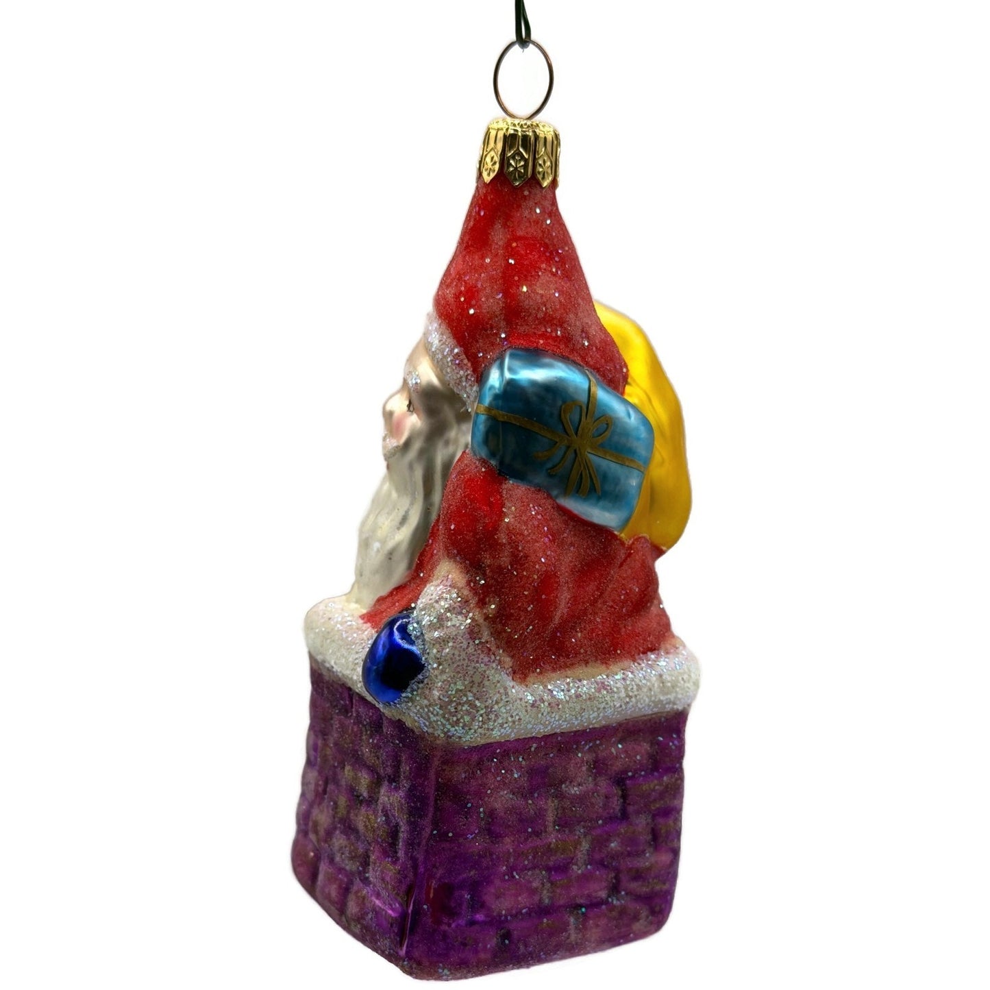 Christopher Radko Chimney Santa Claus Glass Christmas Tree Ornament 91-012-0
