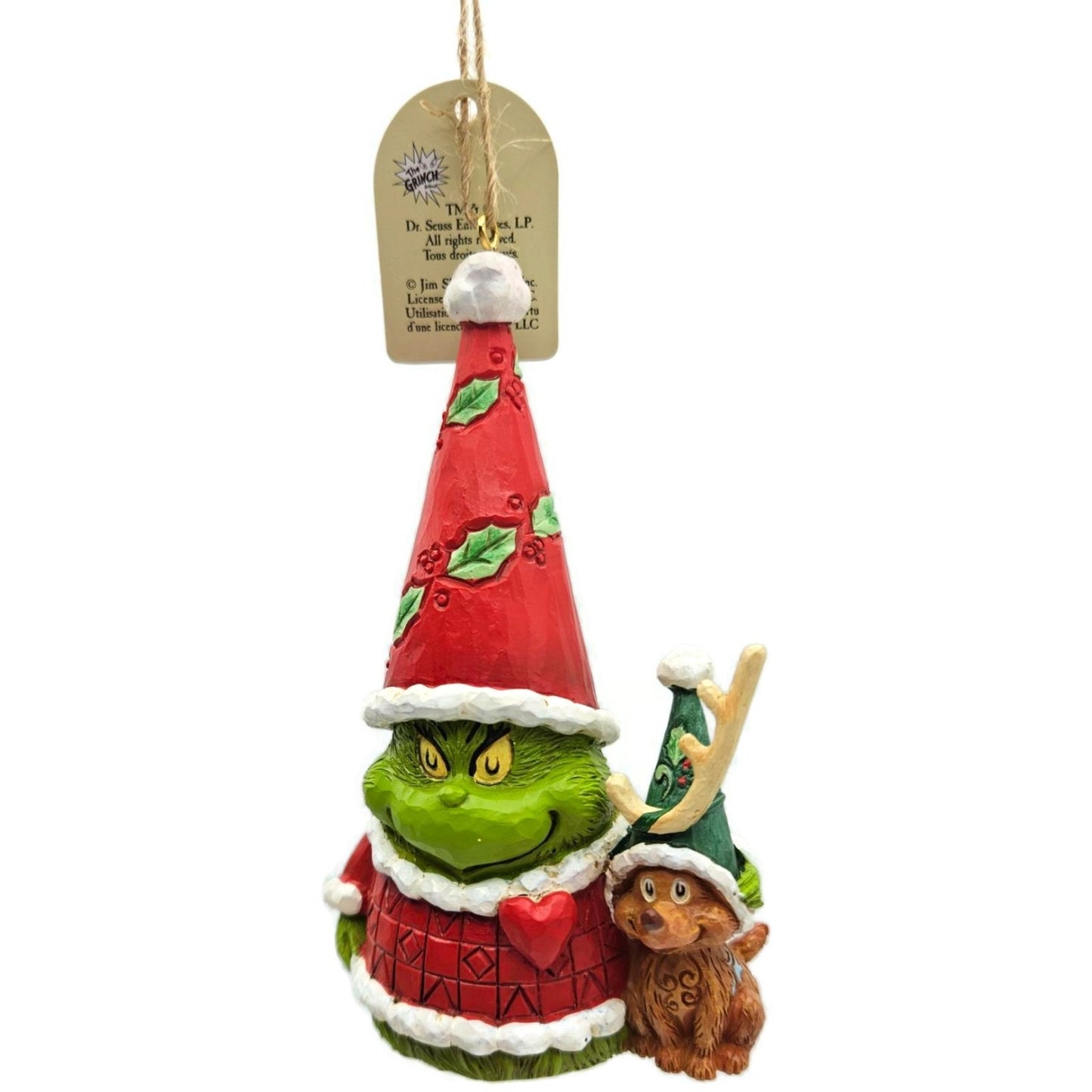 Jim Shore Dr. Seuss Grinch Gnome with Max Dog Enesco Christmas Ornament 6015228