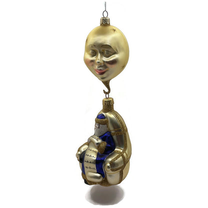 Patricia Breen Checking His List Gold Santa Blue Coat Christmas Ornament 9806