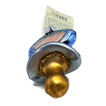 Old World Christmas Pacifier Baby Boy Blown Glass Christmas Tree Ornament OWC