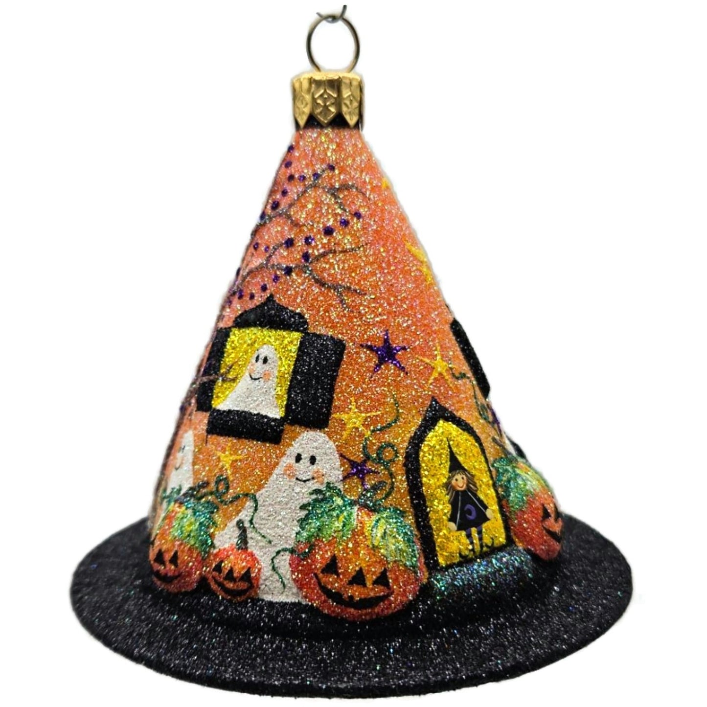 Patricia Breen Villa Boo Black Moons Pumpkin Ghost Halloween Christmas Ornament