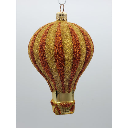 Patricia Breen Petite Balon Copper Gold Glittered Stripe Christmas Tree Ornament