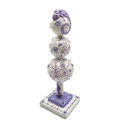 Patricia Breen Miniature Chameleon Finial Chinoiserie Lavender Tree Topper