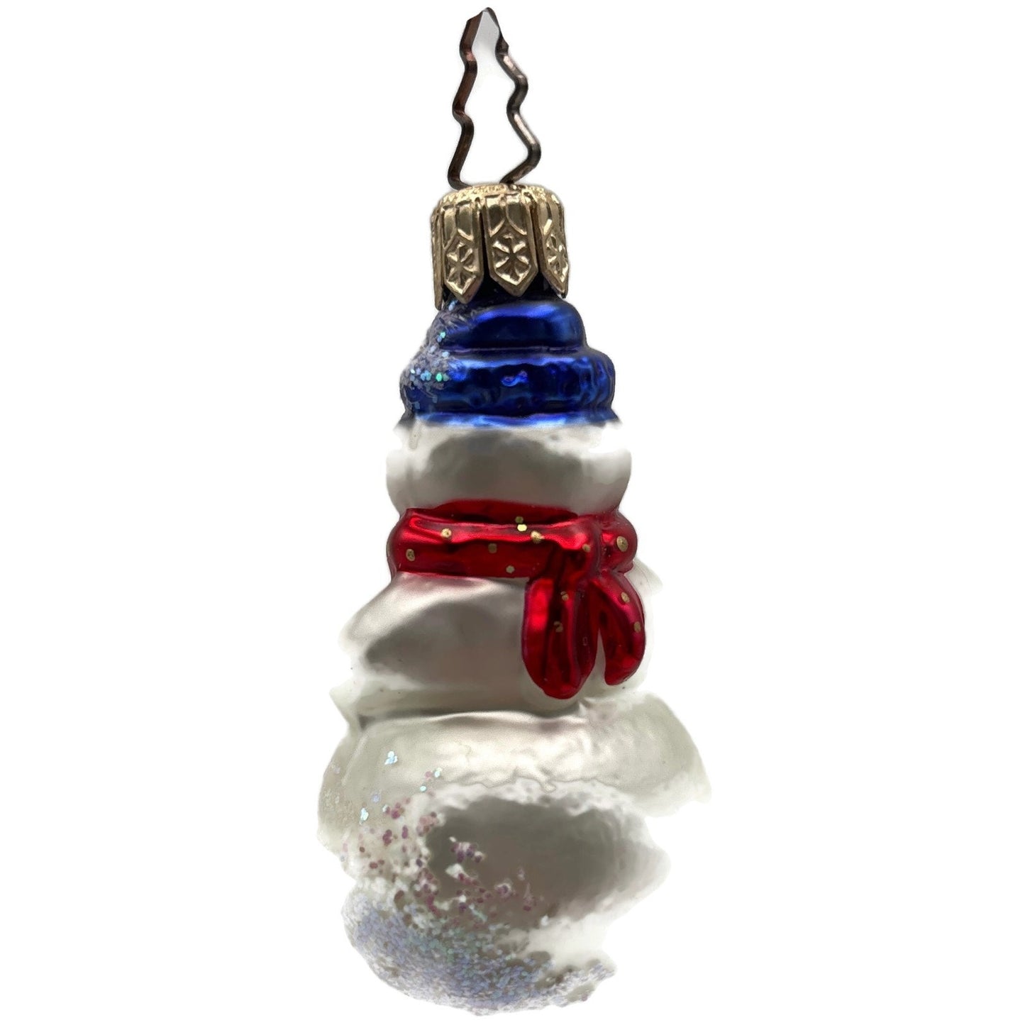 Snowman Red Scarf Polka Dot Green Gloves Christmas Tree Ornament