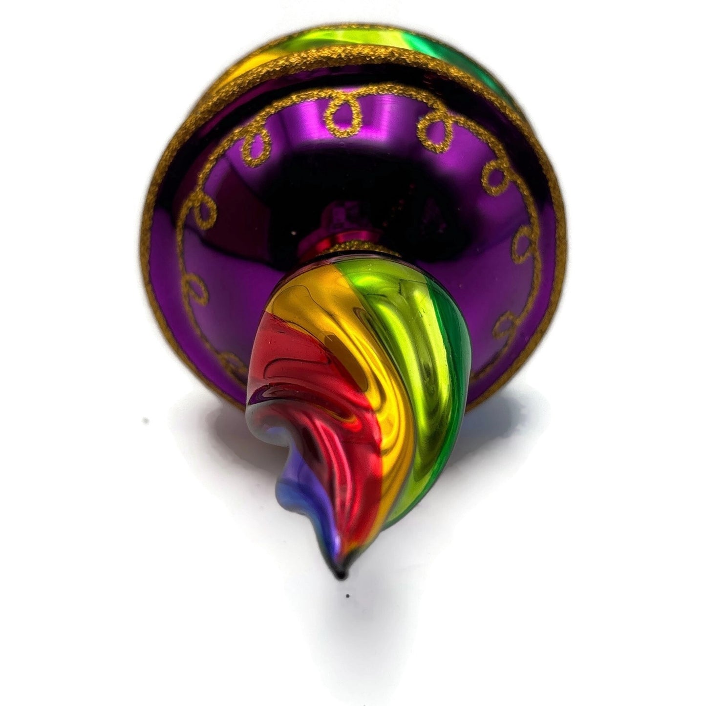 BluBom Vivid Rhapsody Drop Rainbow Swirl Purple Christmas Tree Ornament 2022-392