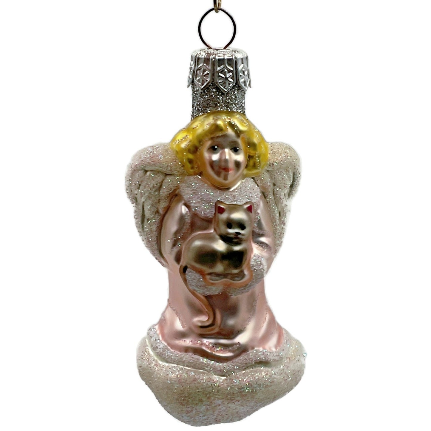 Patricia Breen Quartet of Angels Pastel Kitten Pearl Pink Christmas Ornament