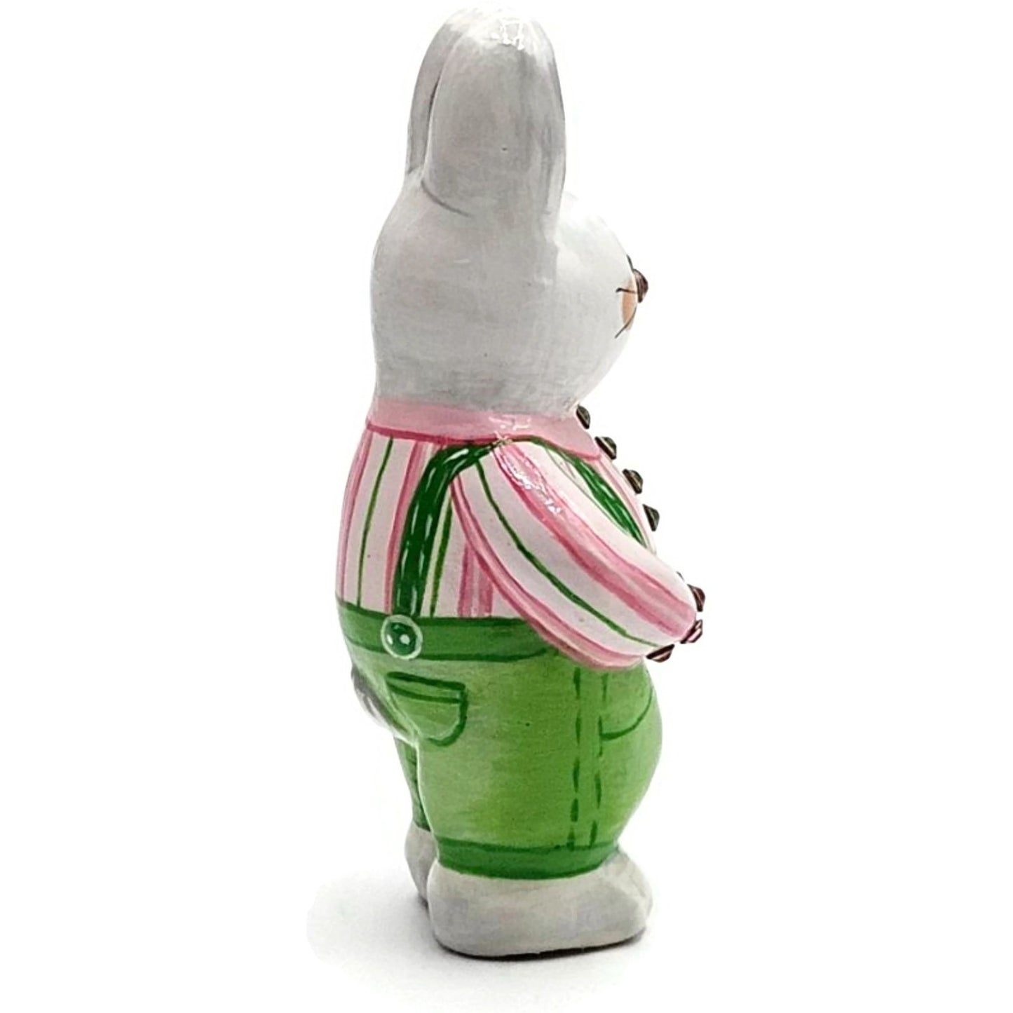 Patricia Breen Miniature Sculpture Bunny Boy Suspender Easter Christmas Ornament