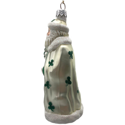 Patricia Breen Santa of the North Pearl Green Shamrocks St. Patrick's Ornament