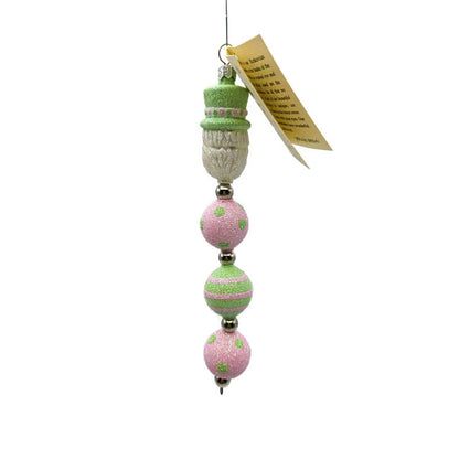 Patricia Breen Kinetic Icicle Easter Green Pink Santa Claus Christmas Ornament