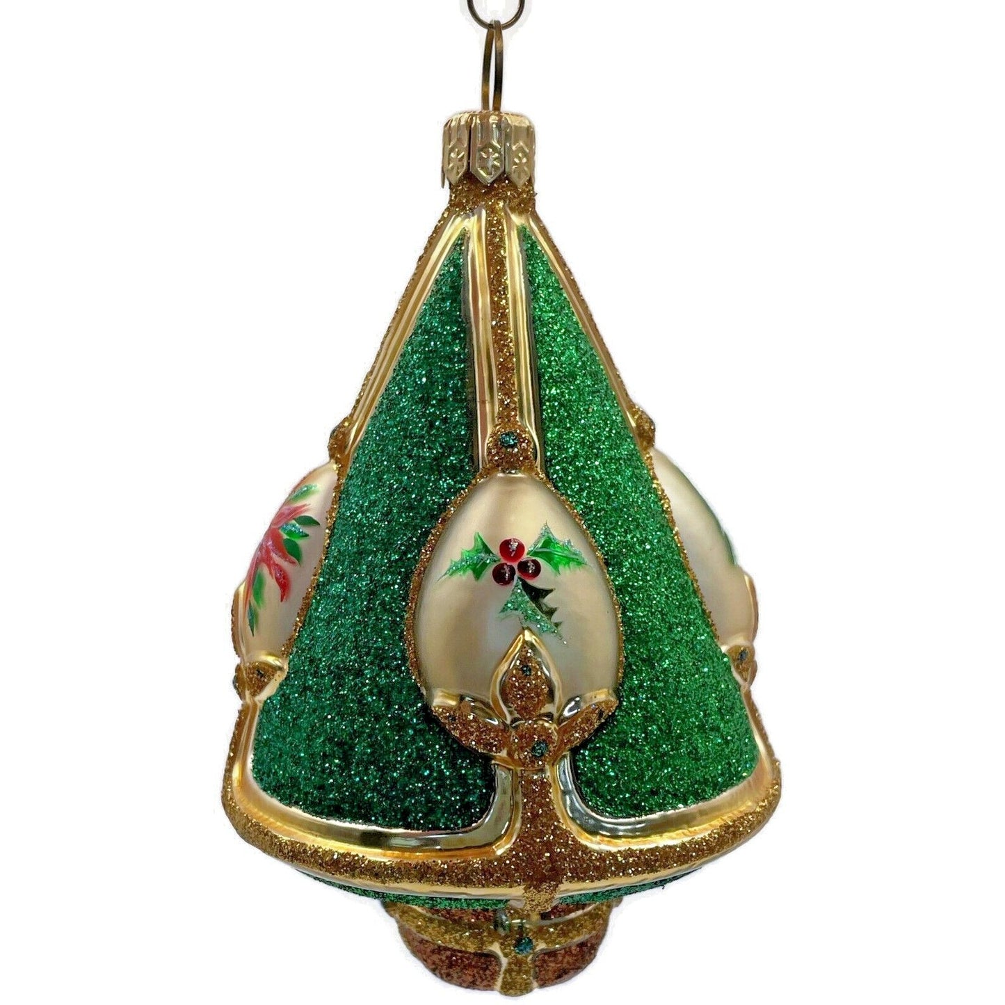 Patricia Breen Ornament Perchins Tree Green Holly Poinsettia Christmas Tree