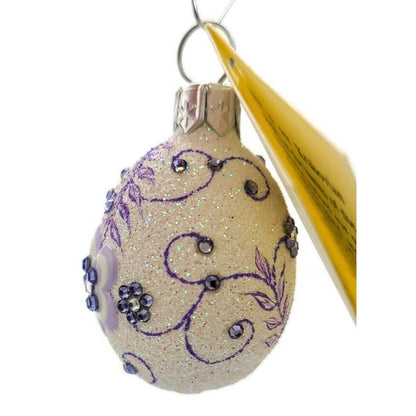 Patricia Breen Miniature Egg Zalipie Violet Easter Christmas Tree Ornament