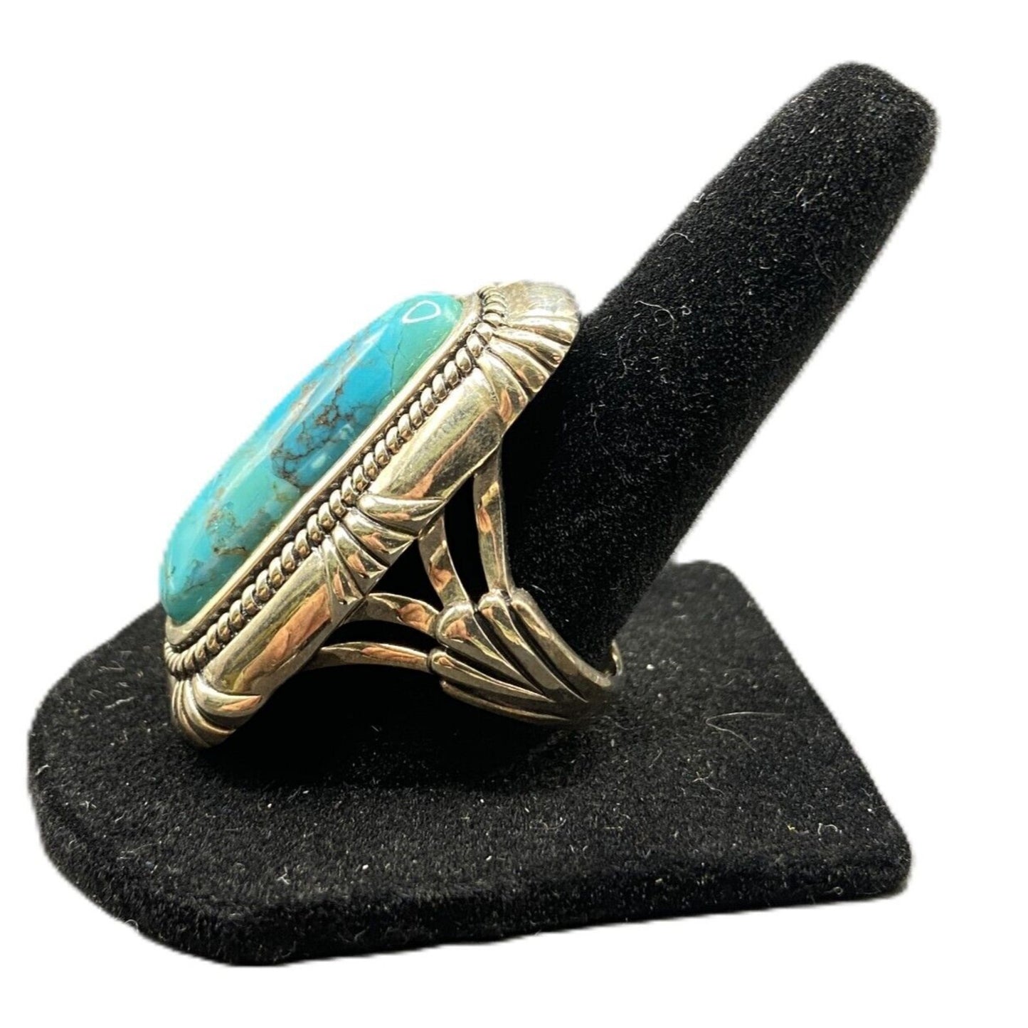 AAJ Ring Native American Blue Turquoise Gemstone 925 Sterling Silver Thailand 8