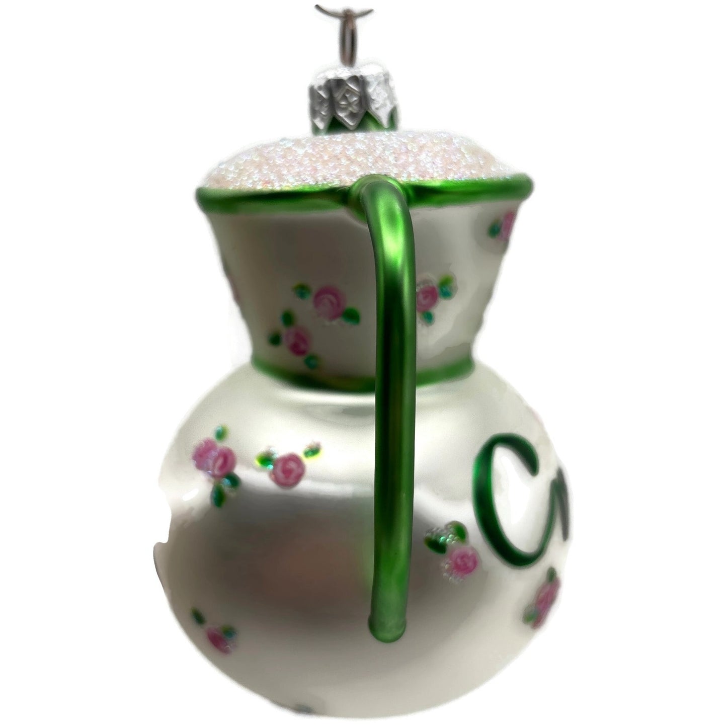 Patricia Breen Sweet Cream Pearl Green Pink Roses Spring Christmas Tree Ornament