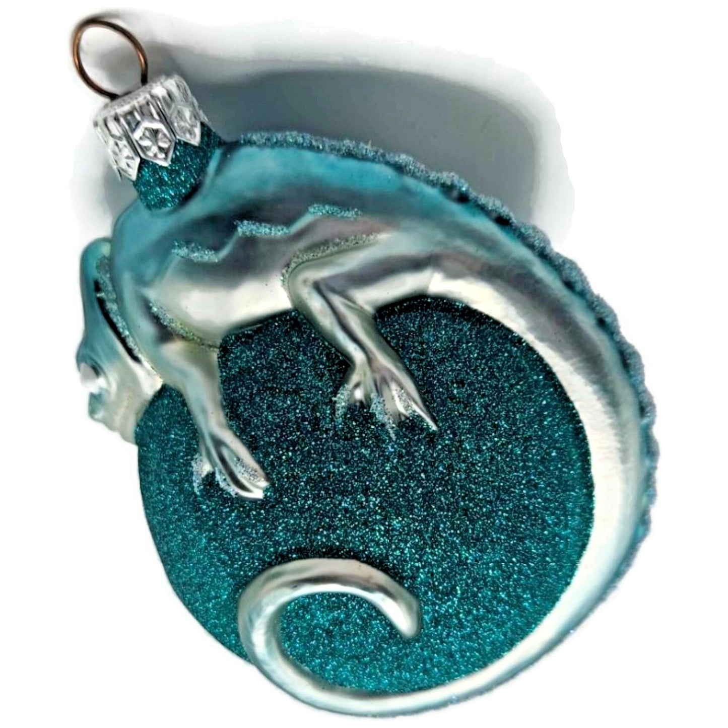 Patricia Breen Chameleon Turquoise Glittered Christmas Holiday Tree Ornament