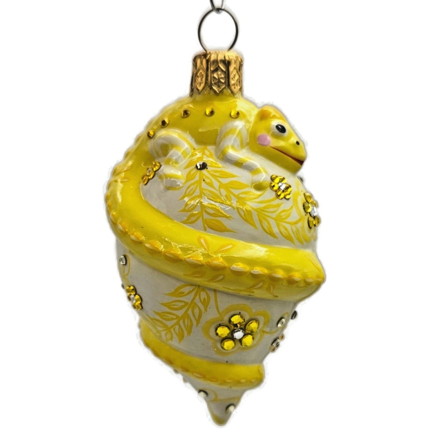 Patricia Breen Topping Chameleon Zalipie Citrine Spring Christmas Tree Ornament