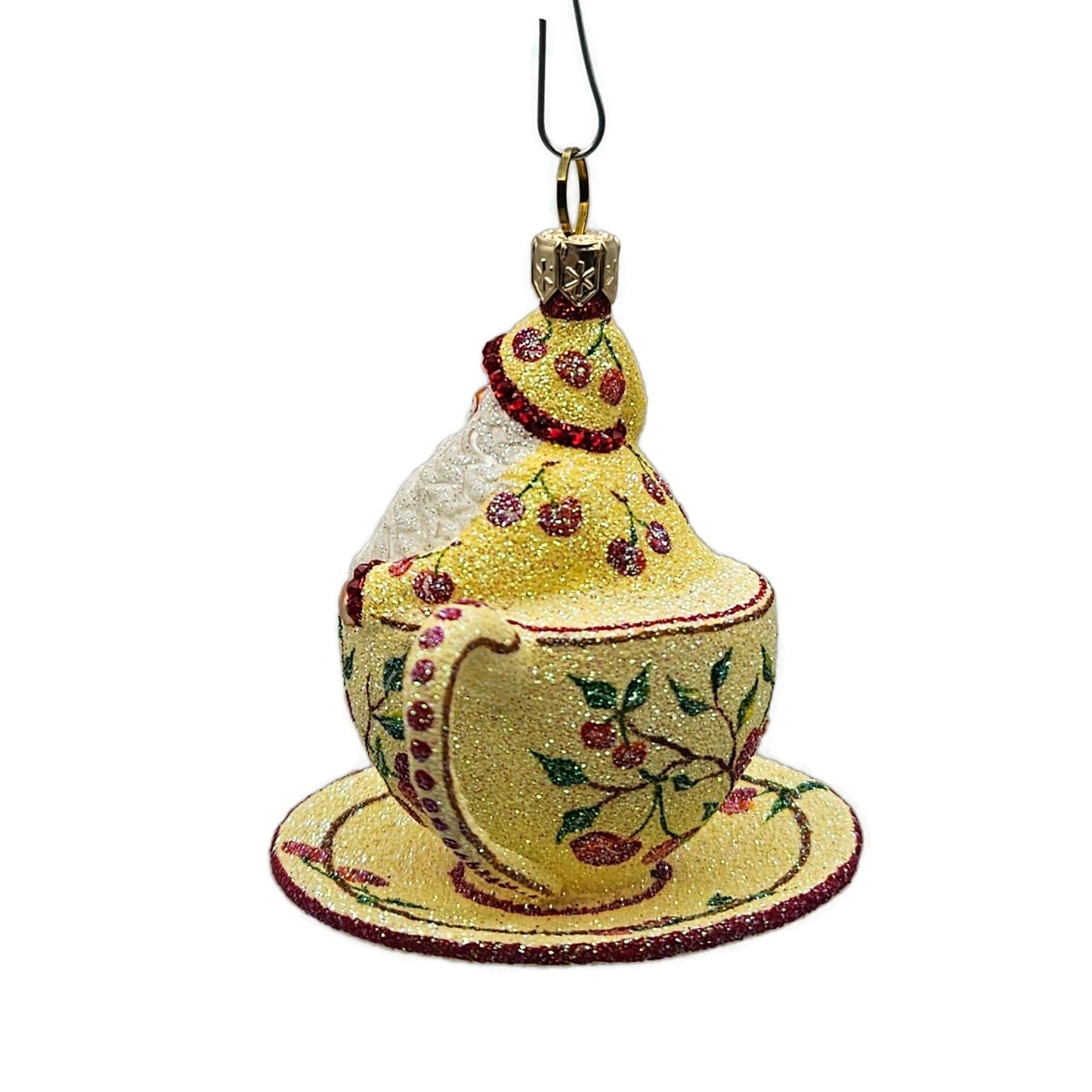 Patricia Breen Tea for Two Cherries Fruit Spring Holiday Ornament Tea Party CATZ