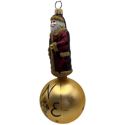 Patricia Breen Sojourning Santa Bordeaux Snowflakes Christmas Ornament Nieman