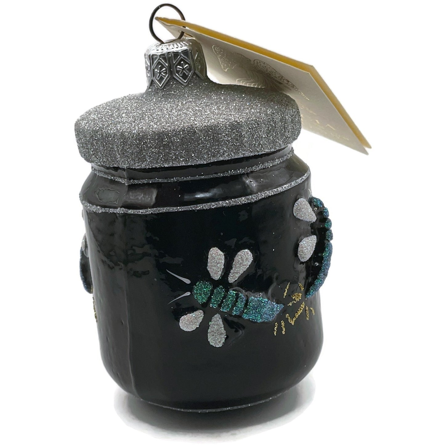 Patricia Breen Firefly Jar Black Bugs Silver Rim Spring Christmas Tree Ornament