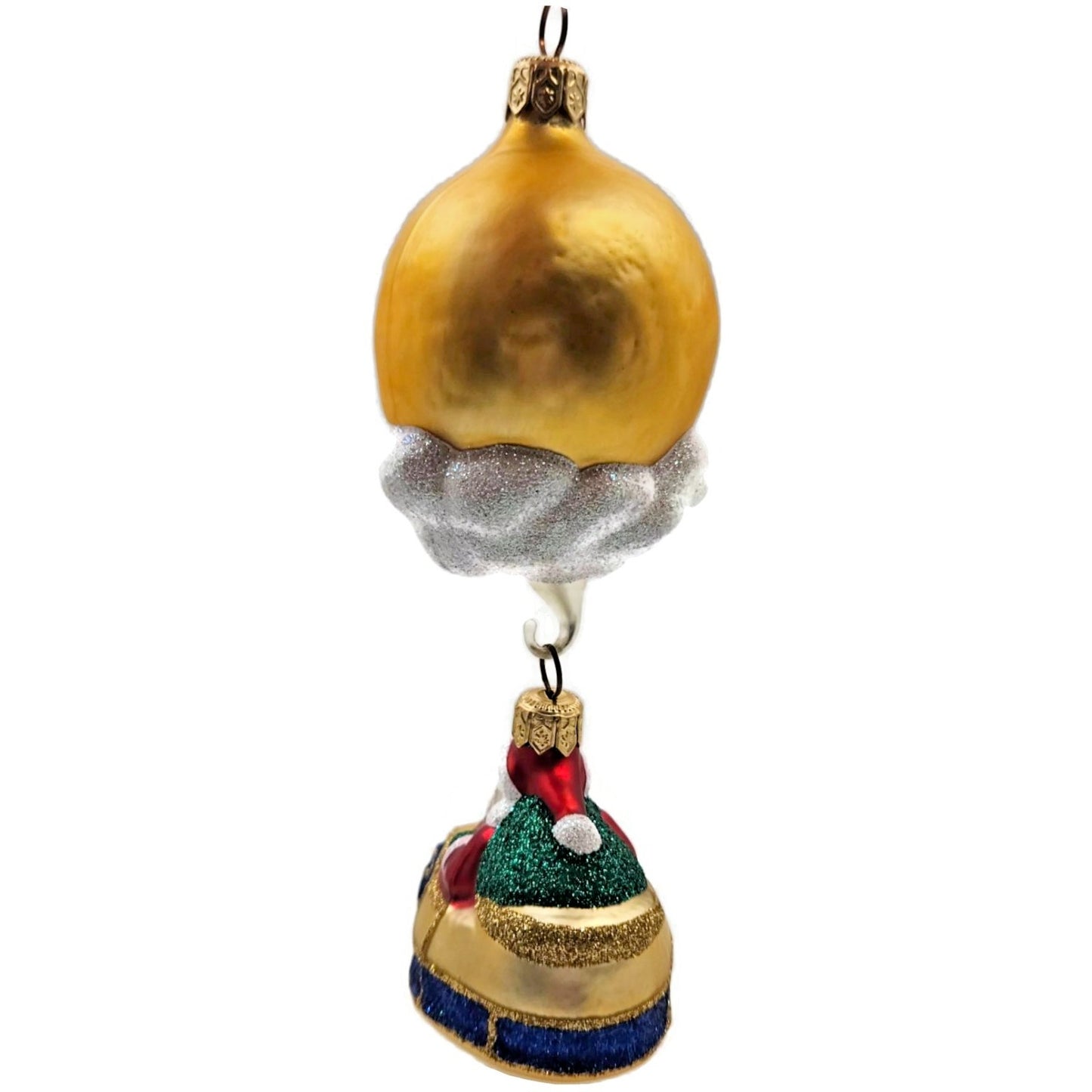Patricia Breen Night Flight Santa Gold Sleigh Gold Moon Christmas Ornament