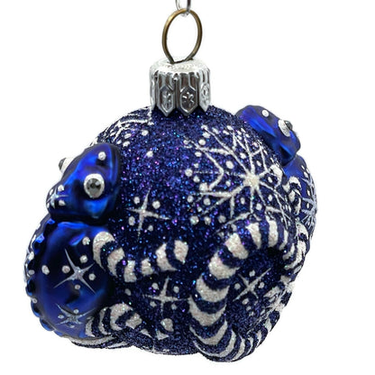 Patricia Breen For James Twice Snowflakes Cobalt Chameleon Christmas Ornament