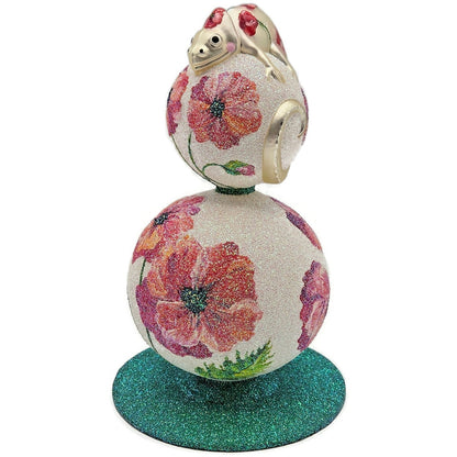 Patricia Breen Chameleon Cake Tree Topper Poppies Flowers Spring Glittered OOAK