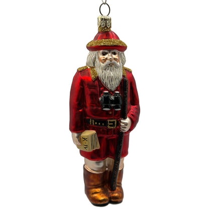 Patricia Breen Safari Santa Red K.B. Guide Book Binoculars Christmas Ornament