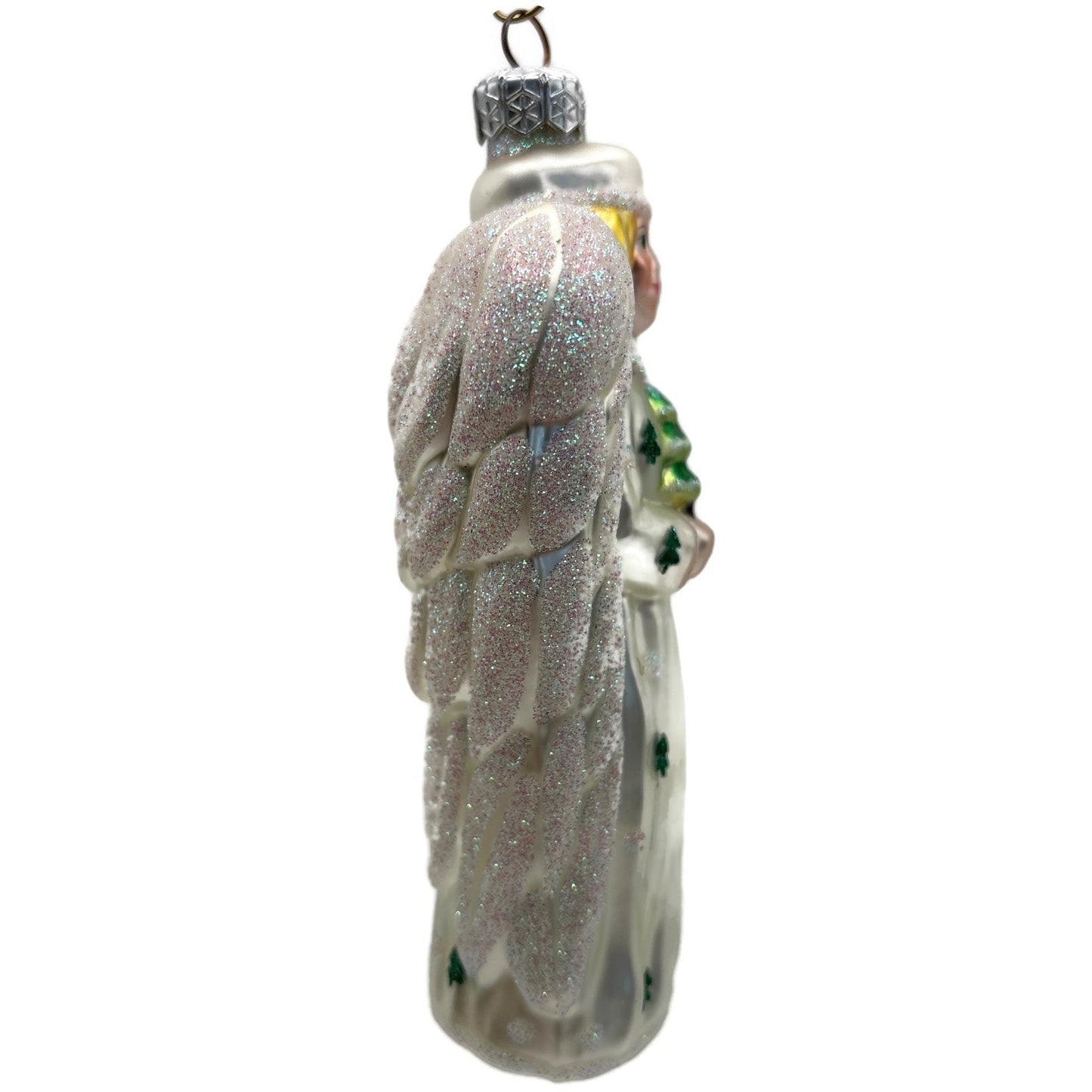 Patricia Breen Noel Angel Pearl White Green Religious Christmas Tree Ornament