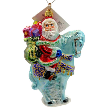 Christopher Radko Norwegian Santa Riding a Horse Christmas Ornament 00-098-0