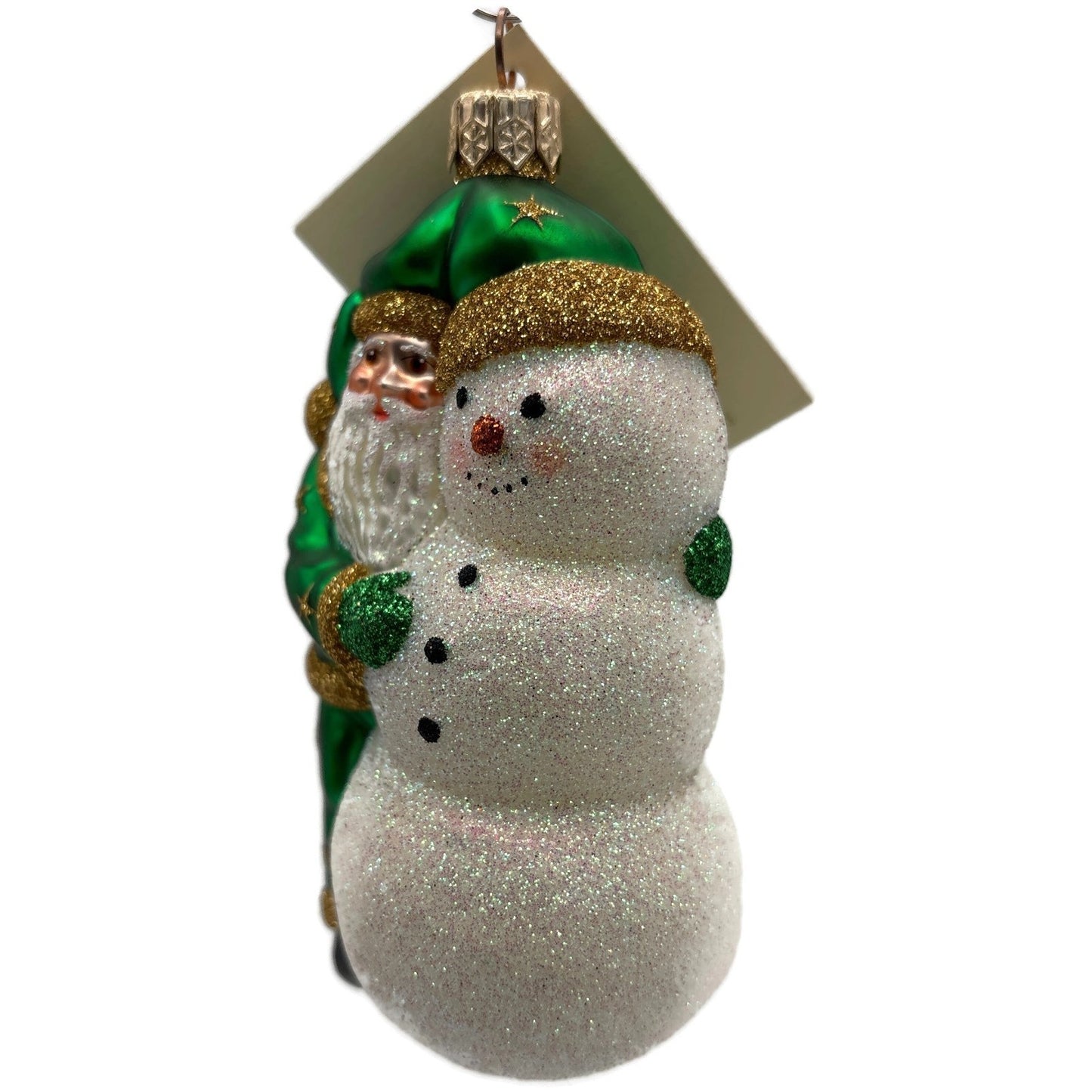 Patricia Breen Friends Green Gold Stars Santa Snowman Christmas Tree Ornament