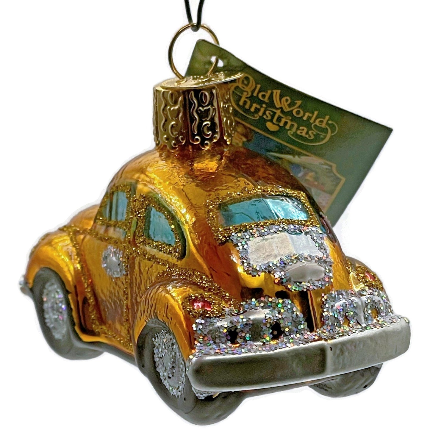 Buggy Car Ornament Gold Vehicle Glittered OWC Old World Christmas Tree Decor
