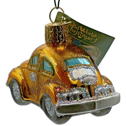 Buggy Car Ornament Gold Vehicle Glittered OWC Old World Christmas Tree Decor