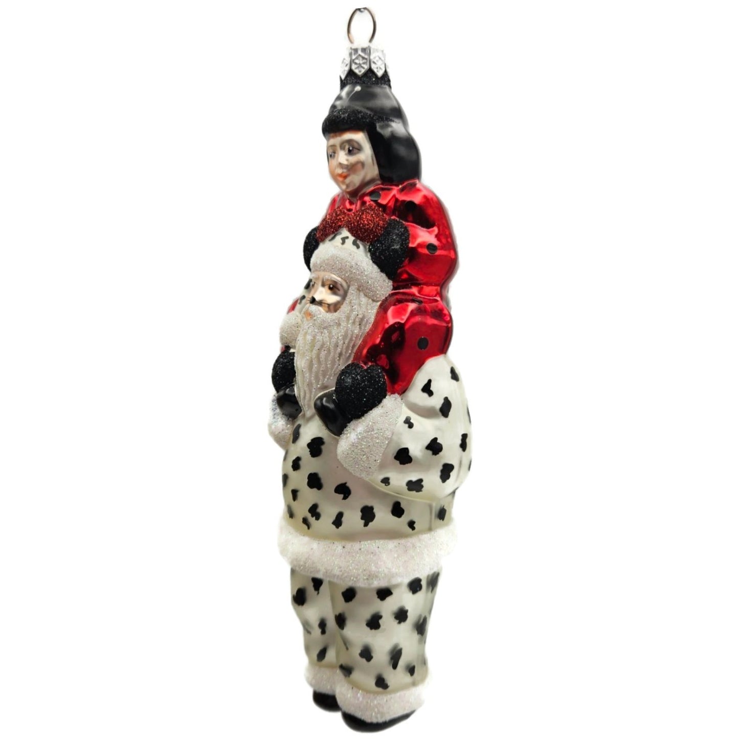 Patricia Breen Carry Me Santa Dalmatian and Ladybug Polka Dot Halloween Ornament