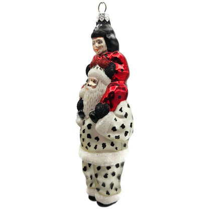 Patricia Breen Carry Me Santa Dalmatian and Ladybug Polka Dot Halloween Ornament