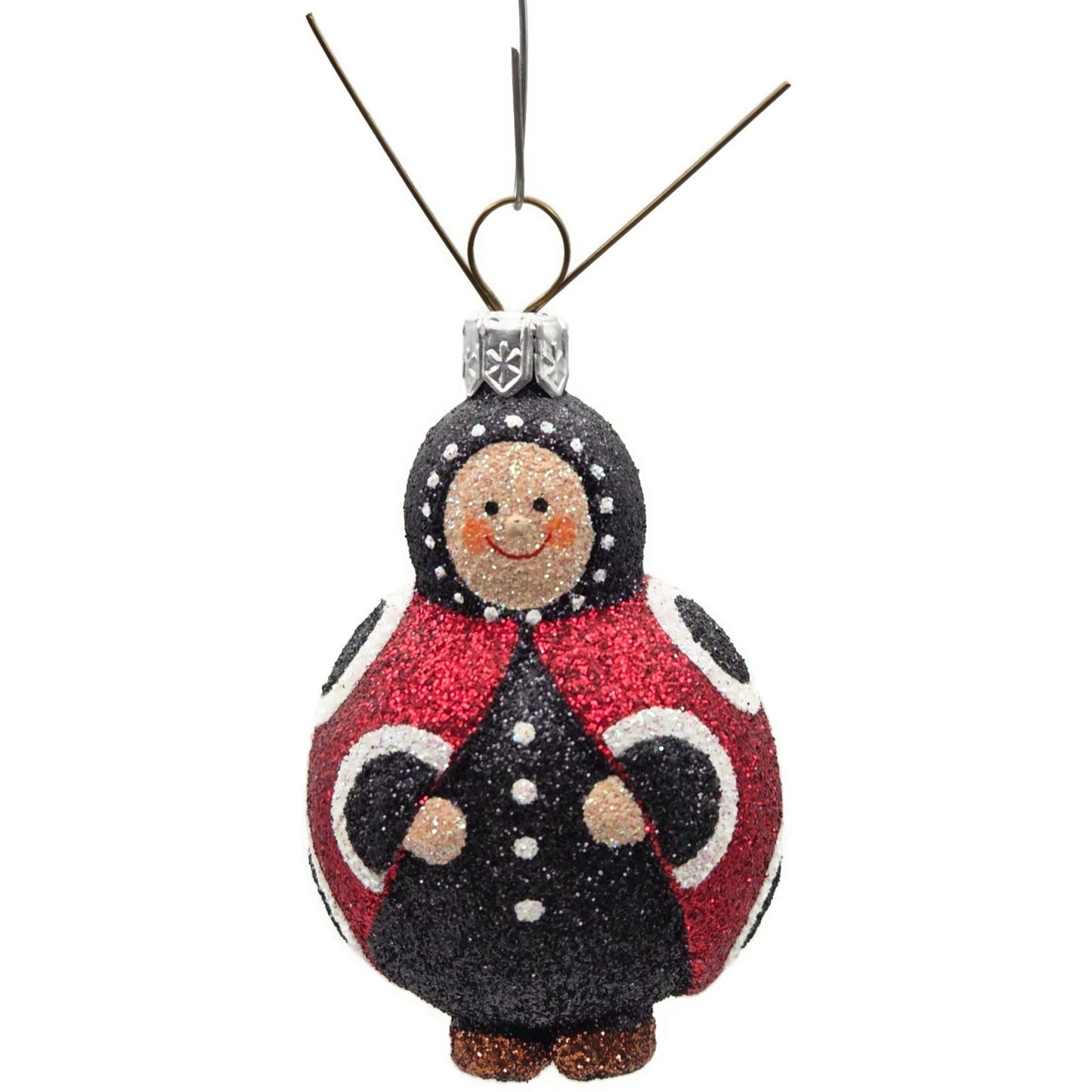 Patricia Breen Ladybug Masquerade Red Glittered Spring Christmas Tree Ornament