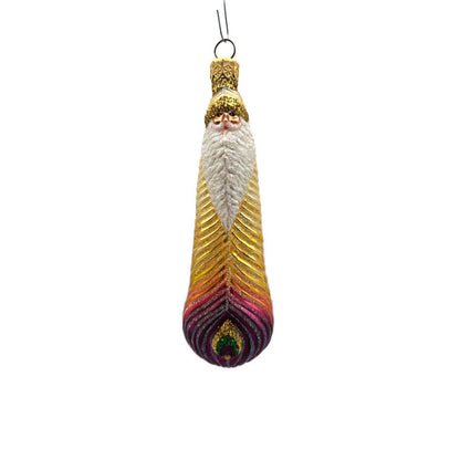 Patricia Breen Peacock Icicle Fuchsia Gold Santa Claus Christmas Tree Ornament